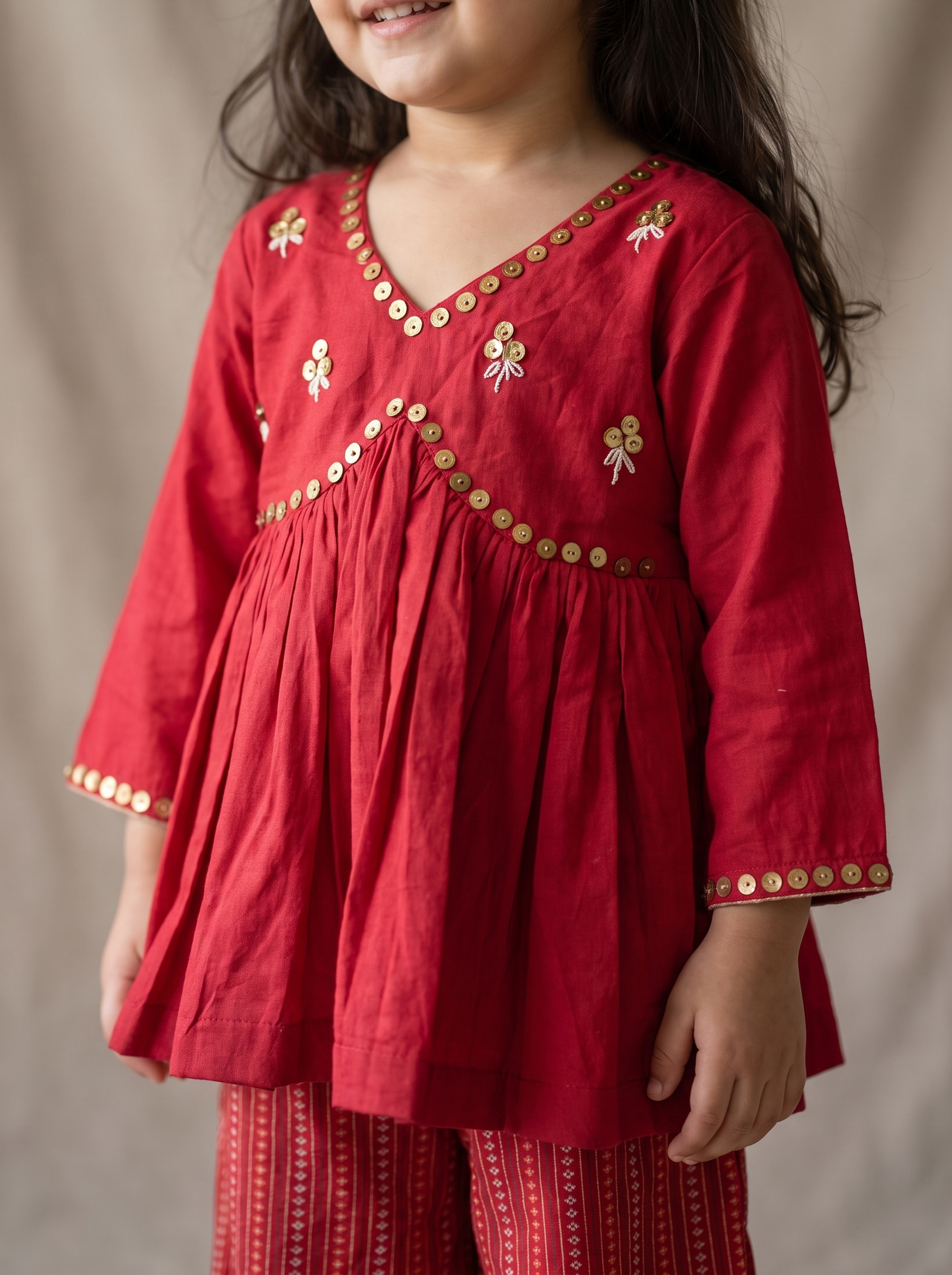 Red Peplum set