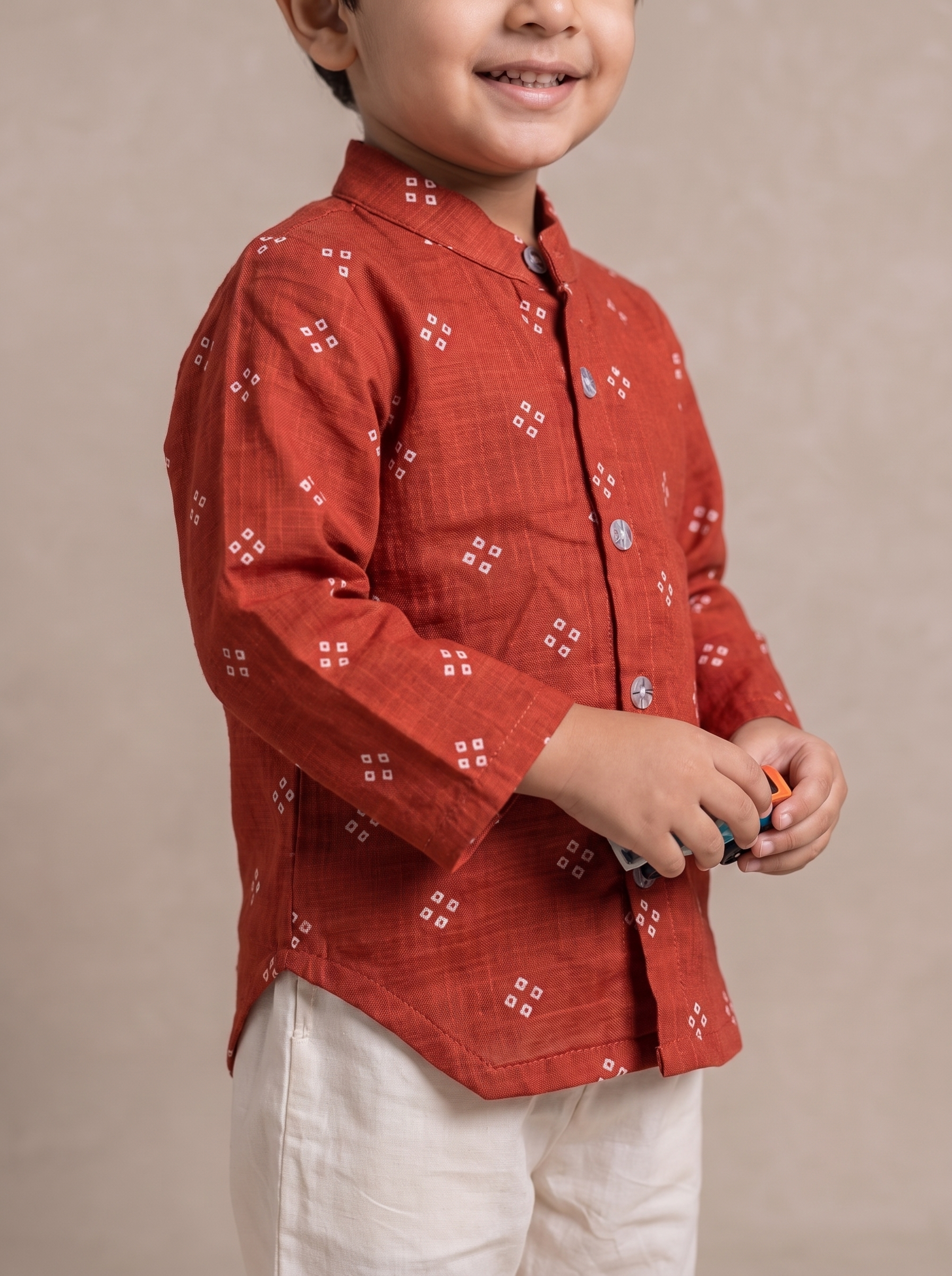 Orange Bandhani Kurta with Pants