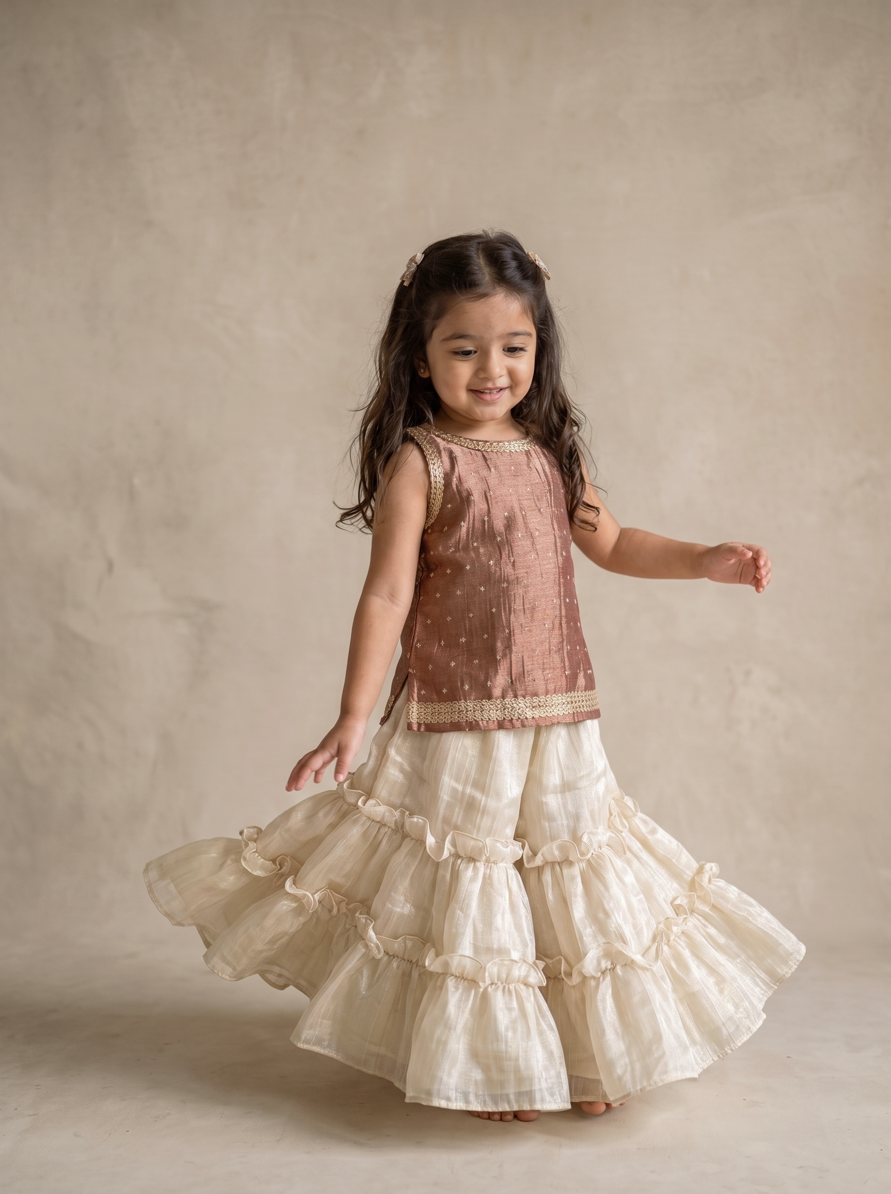 Rust Sharara Set