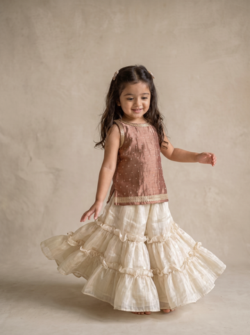 Rust Sharara Set