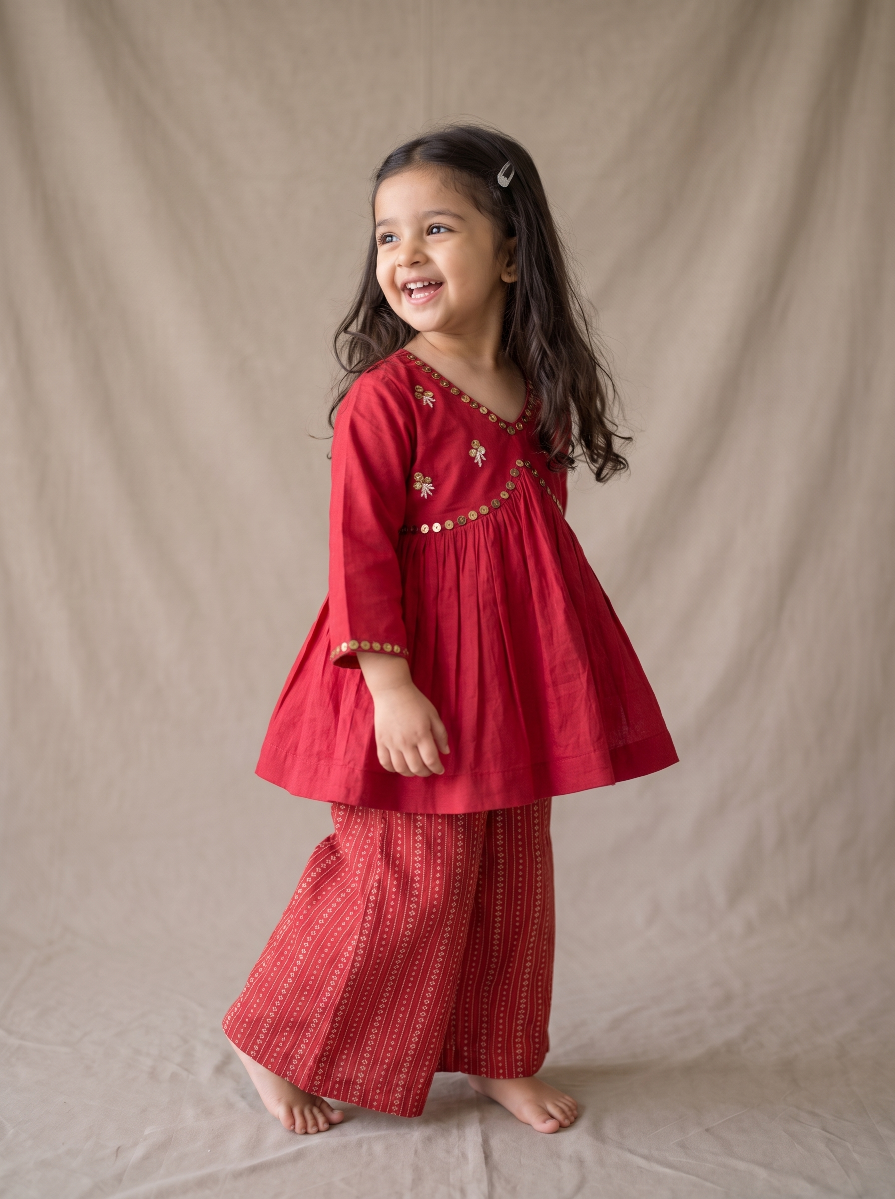 Red Peplum set