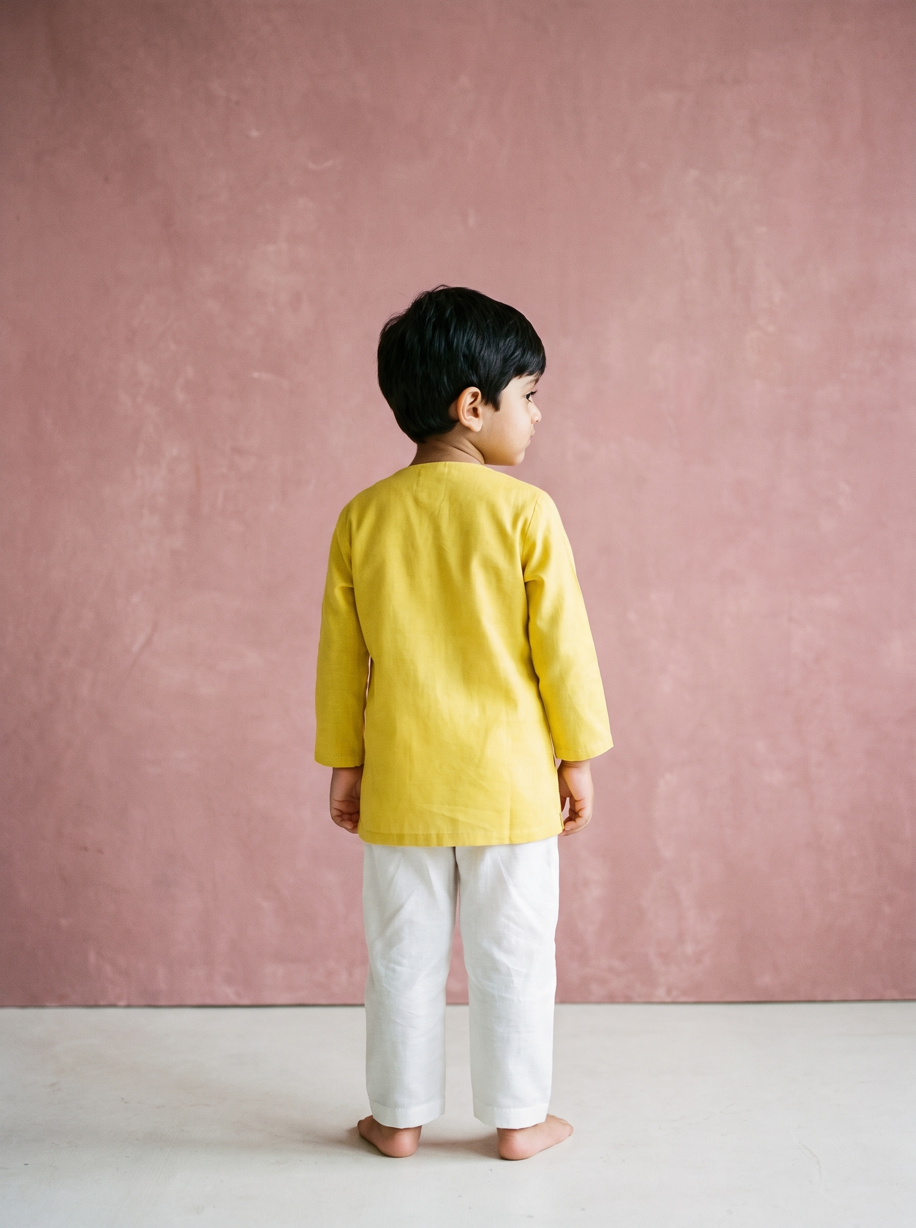 Yellow Chanderi Kurta with Pants