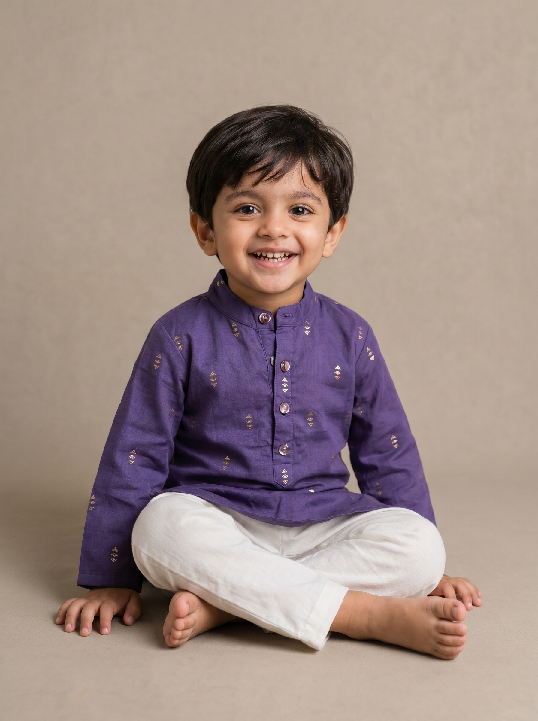 Lilac Mukesh Kurta with Pants