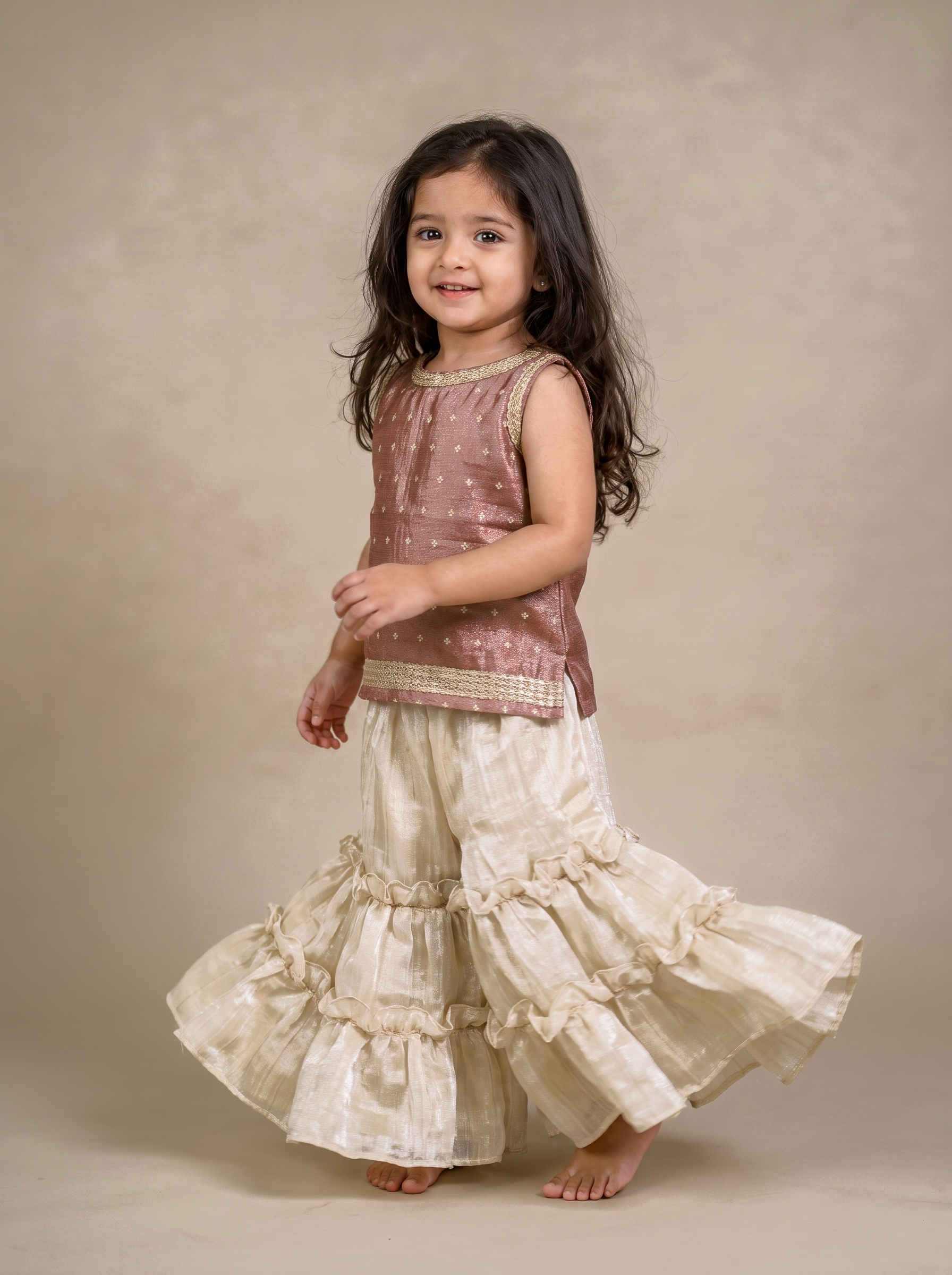 Rust Sharara Set