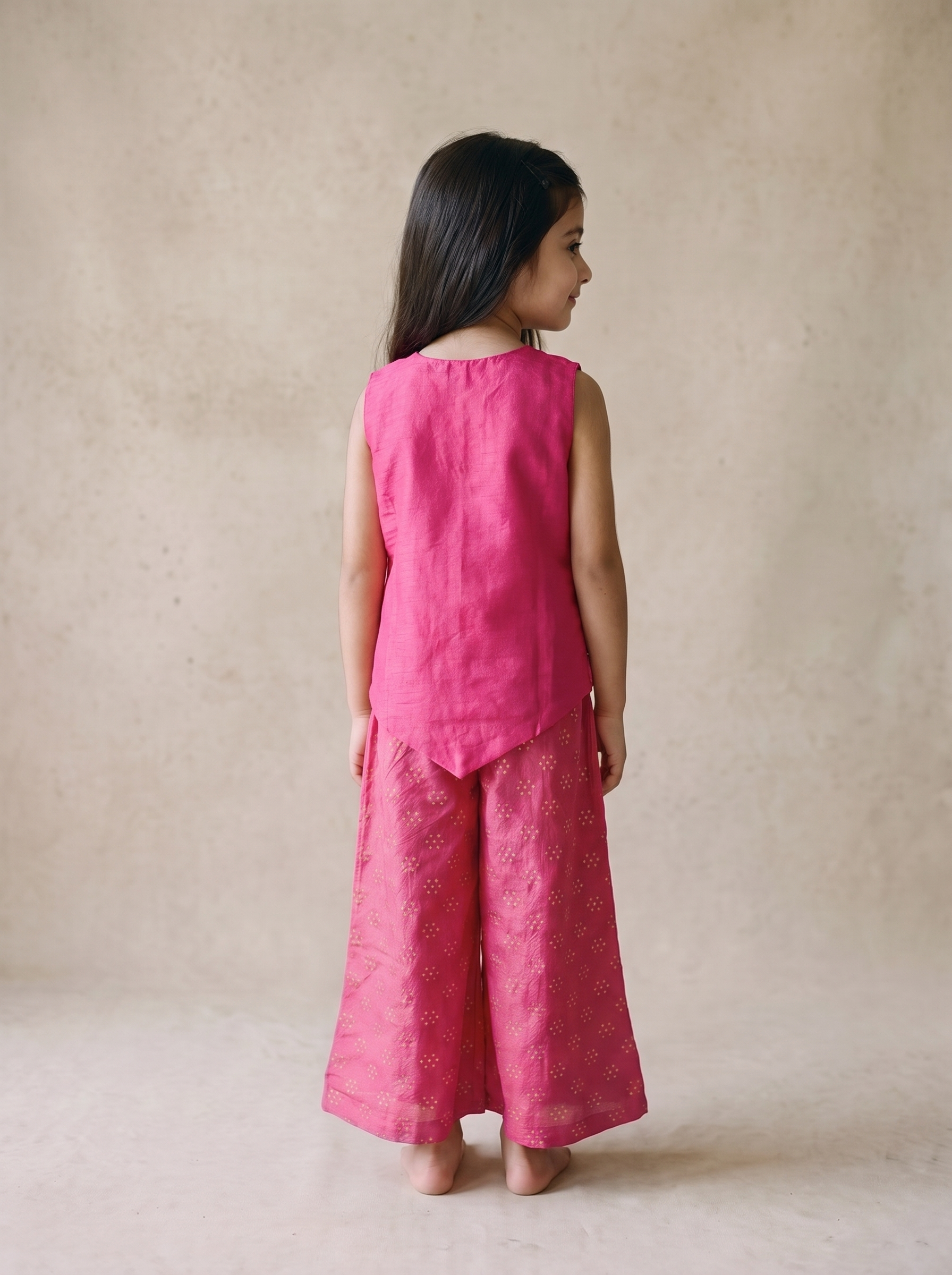 Pink Vest with Palazzo Set