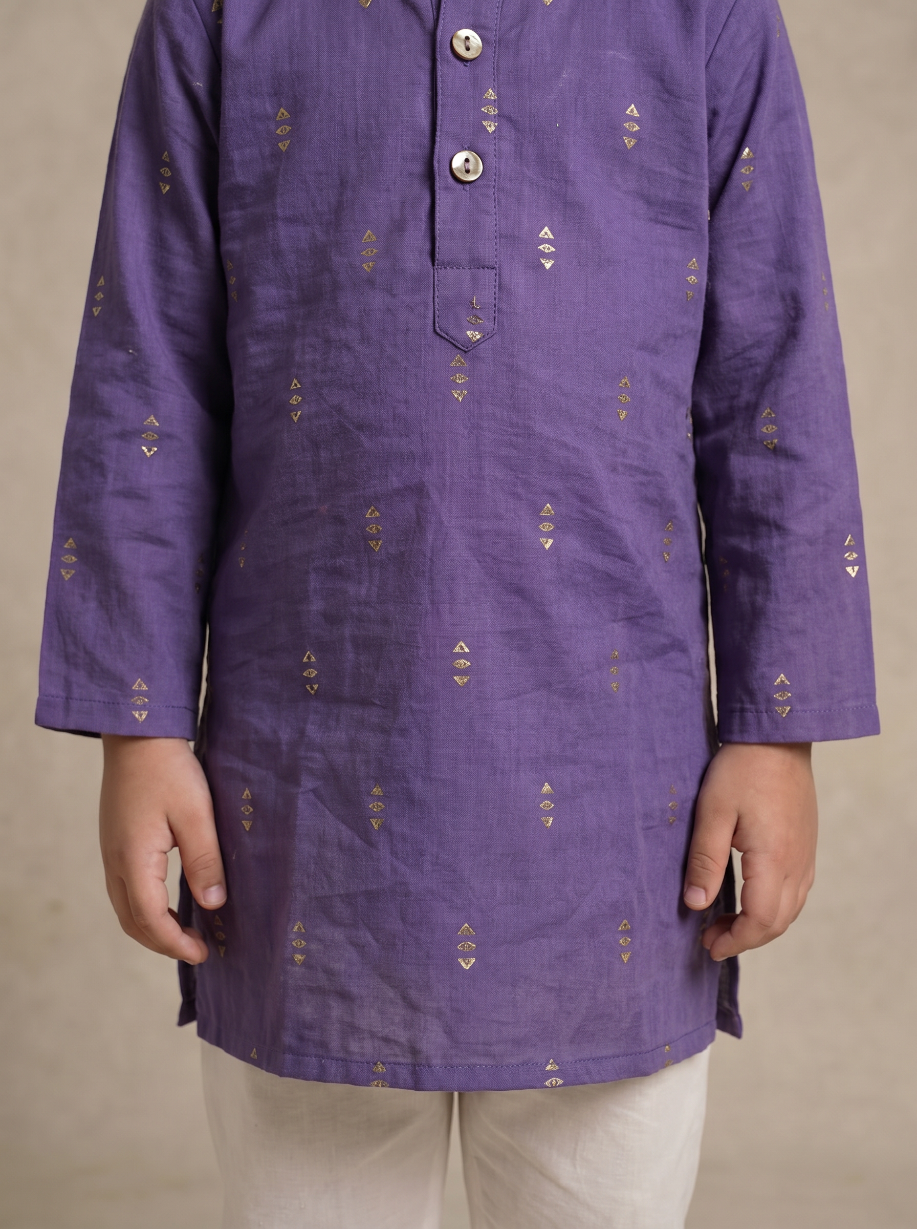 Lilac Mukesh Kurta with Pants
