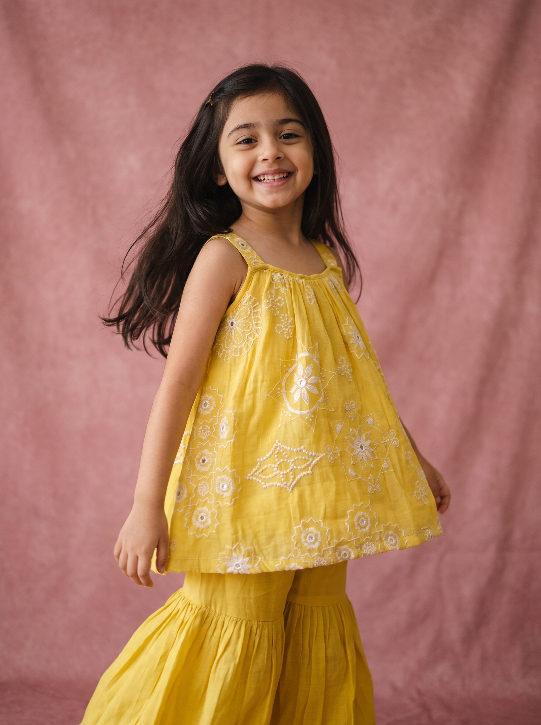 Yellow Embroidered Kurta Set