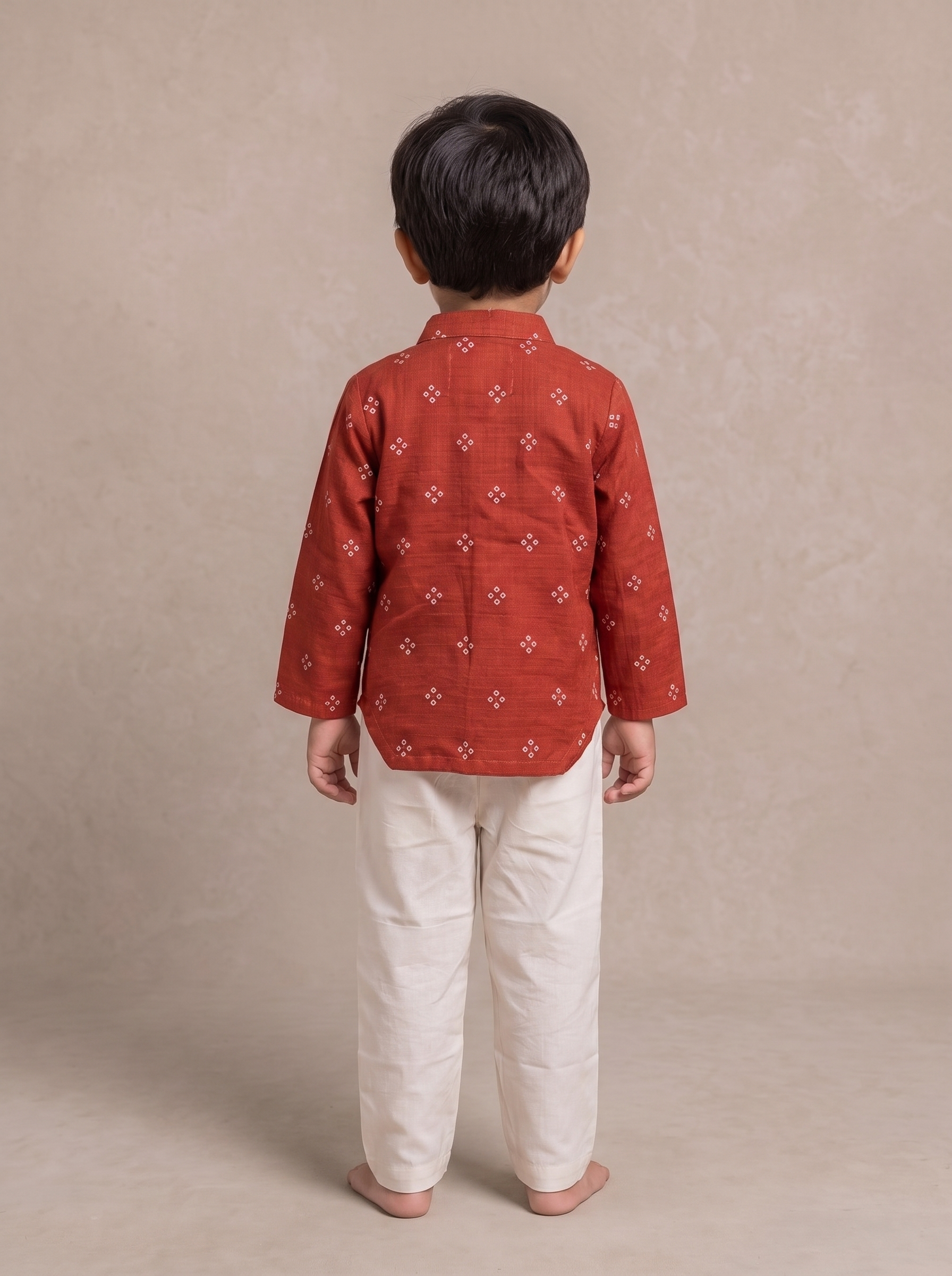 Orange Bandhani Kurta with Pants