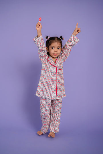 Apple Striped Nightsuit