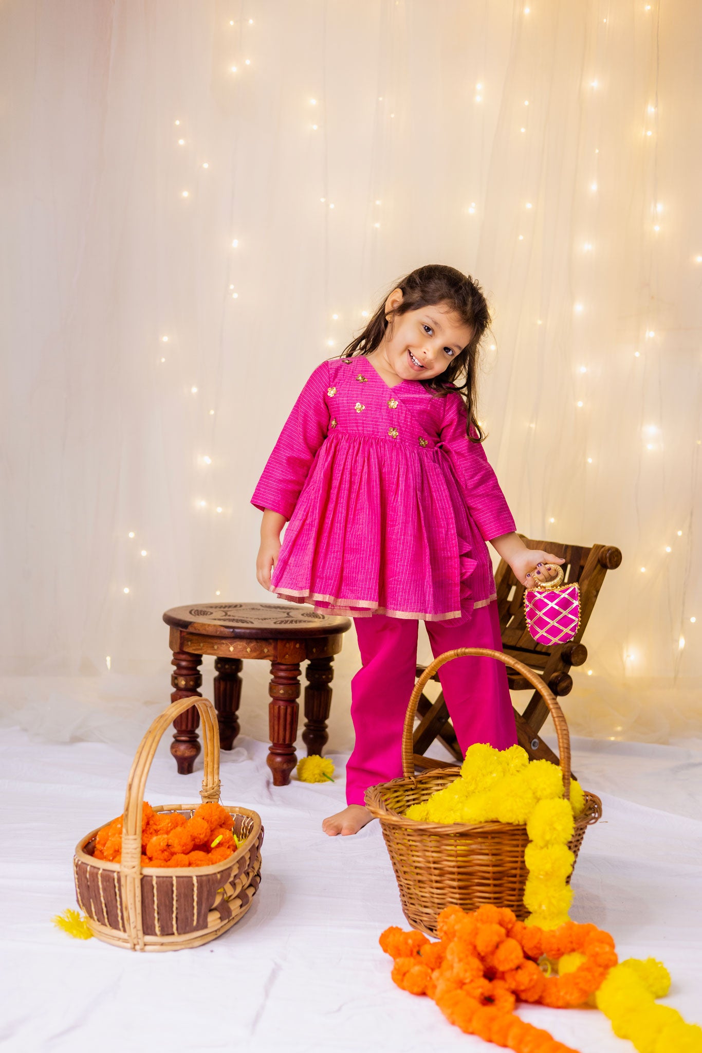 Hot Pink Angrakha Set