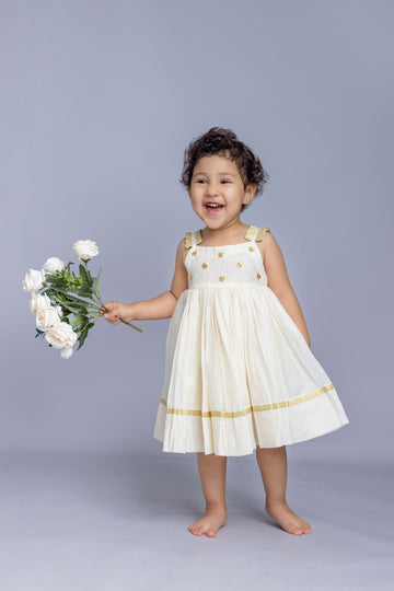 Ivory Pleated Dress