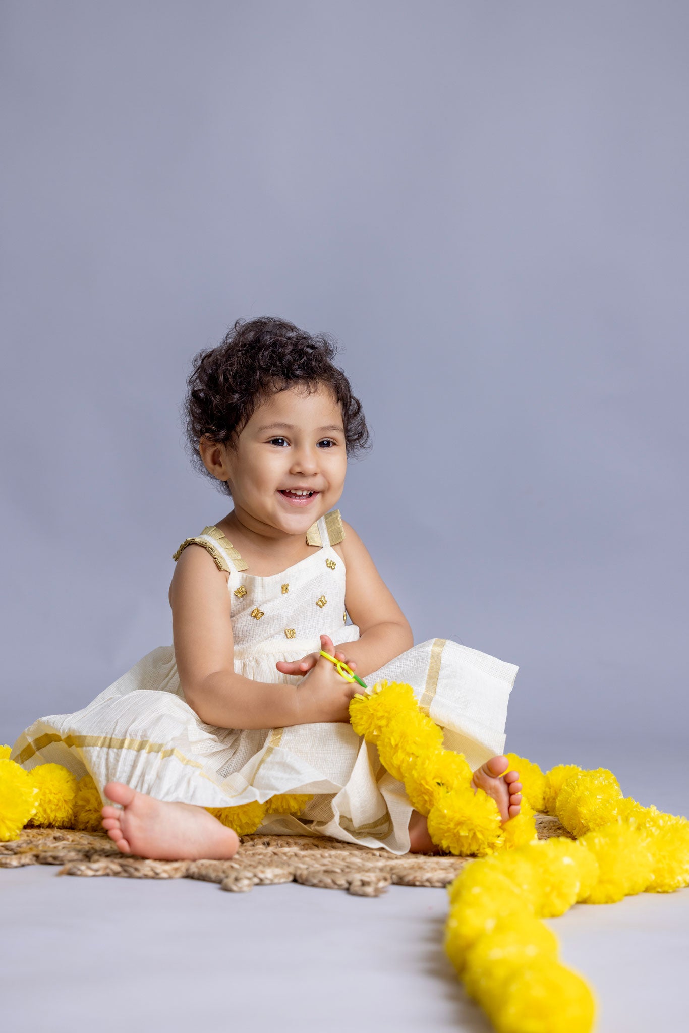 Ivory Pleated Dress