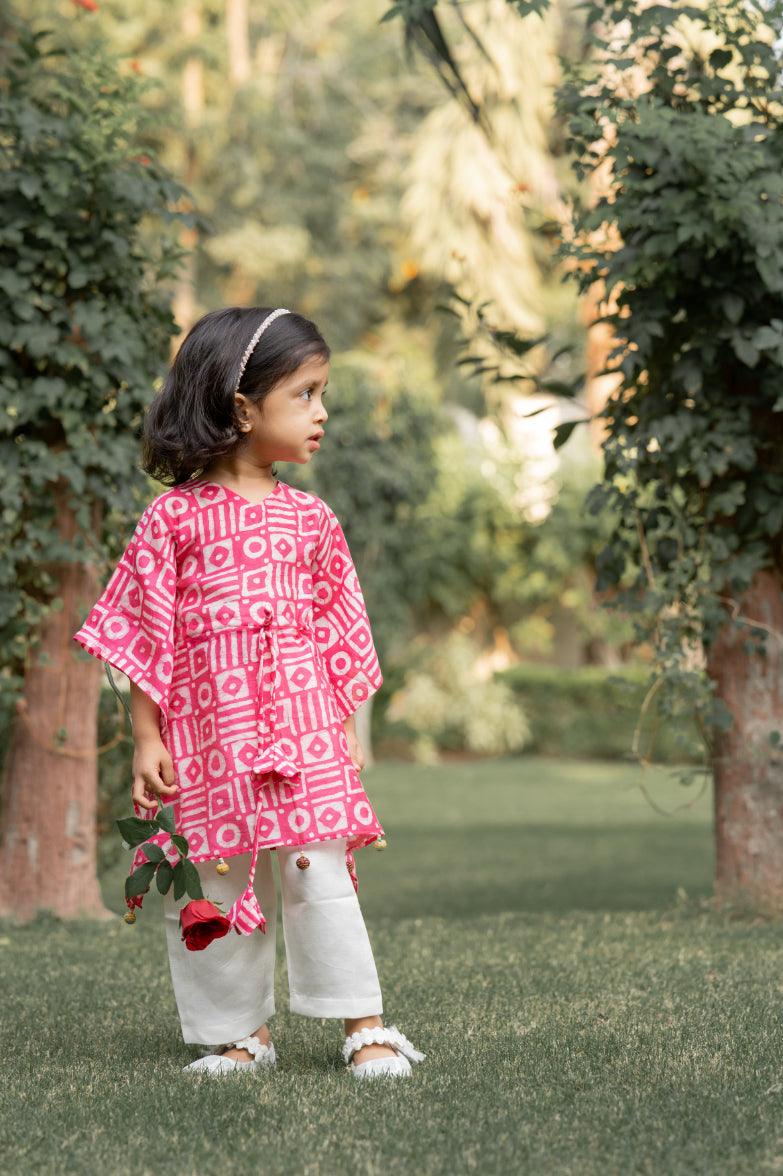 Hot Pink Kaftan With Pants - thekansha