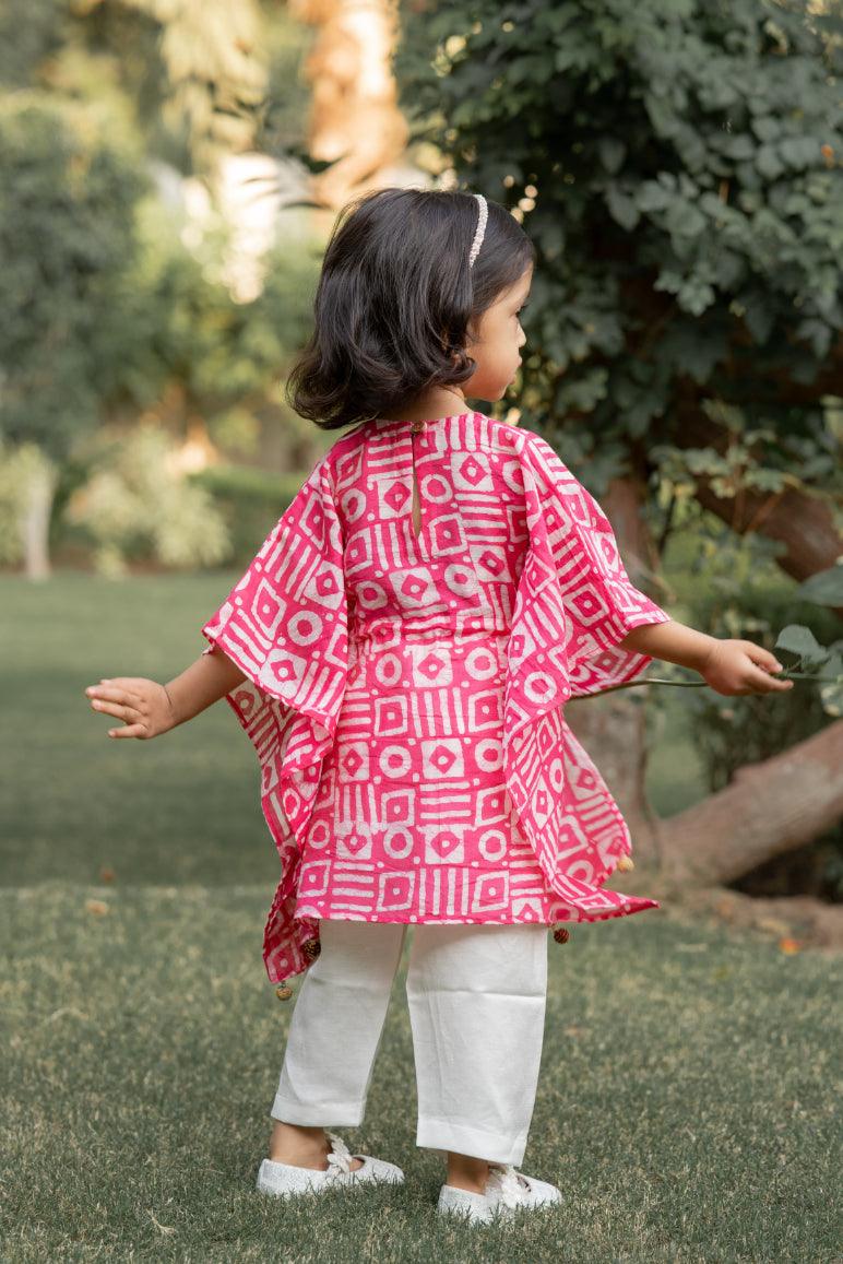 Hot Pink Kaftan With Pants - thekansha