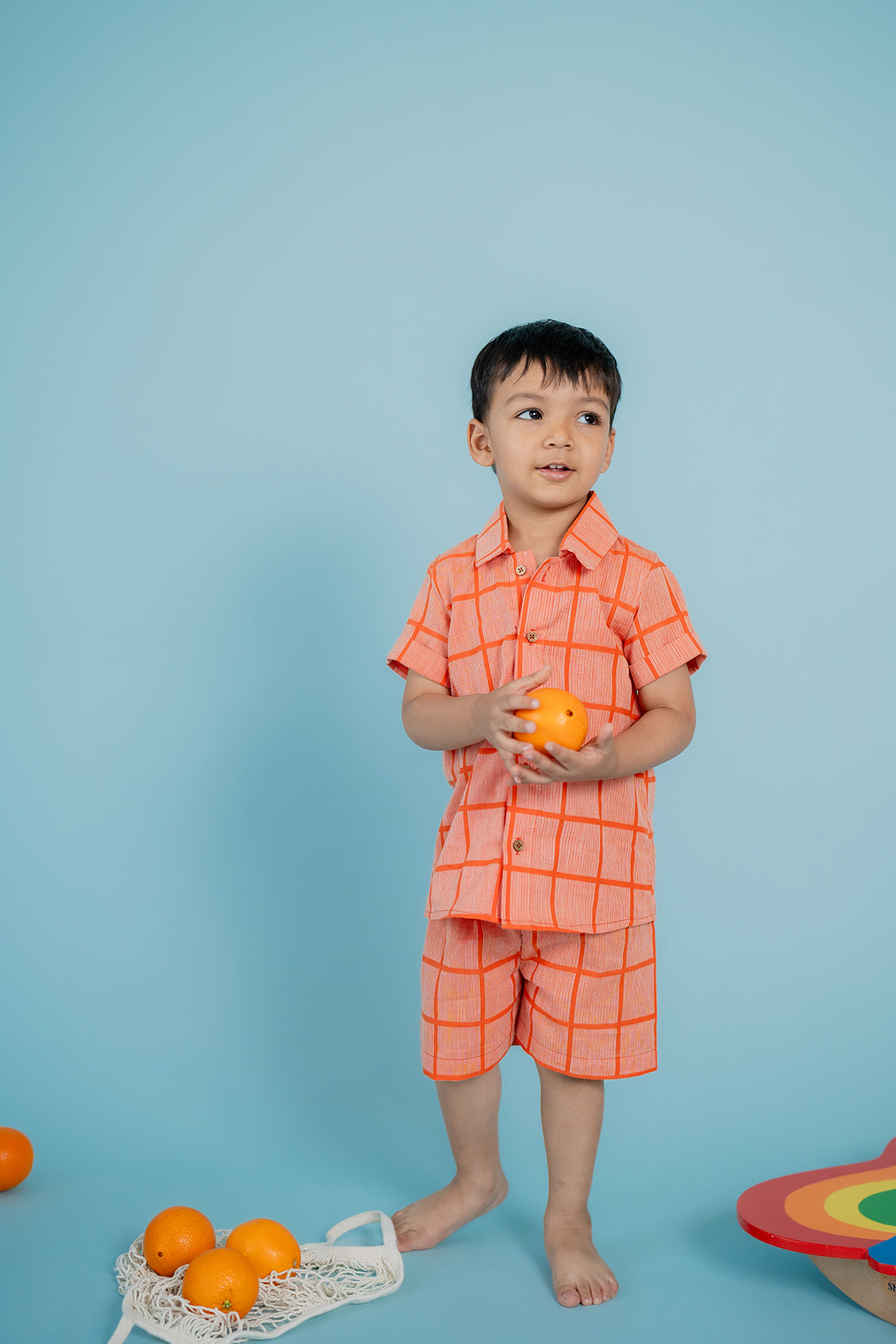 Tangerine Checkered Co-ord