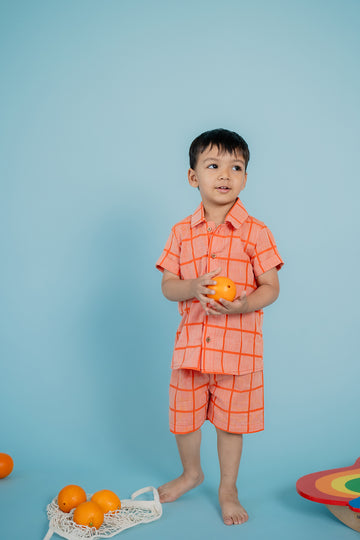 Tangerine Checkered Co-ord