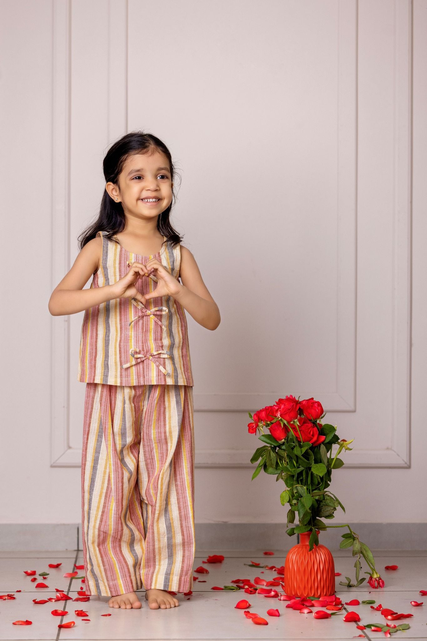 Peachy Bow Coord set