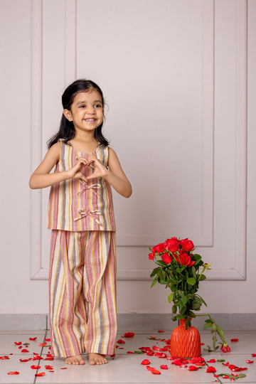 Peachy Bow Coord set