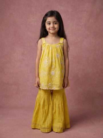 Yellow Embroidered Kurta Set