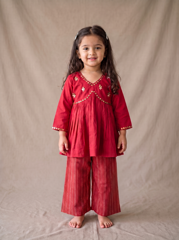 Red Peplum set